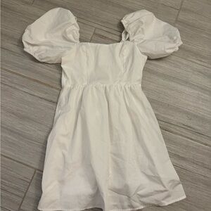 (3/$12) white mini short sleeve dress